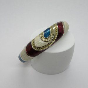 Gorgeous Vintage Hinged Bracelet with Enamel